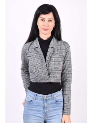 Sacou Dama Mama Licious Noelli Cropped Black Checks Whitecap Gray